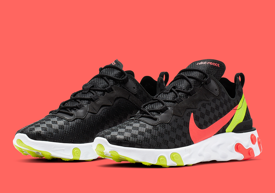 Nike React Element 55 Black Crimson Volt Cj0782 001 1