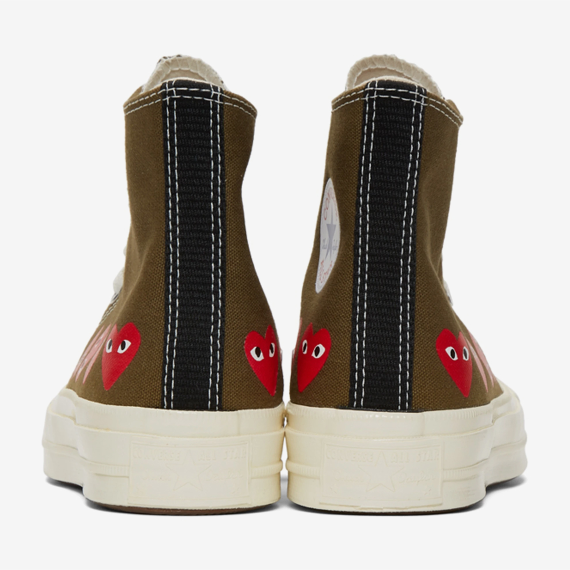Comme Des Garcons Converse Chuck 70 Khaki Multiple Hearts 4