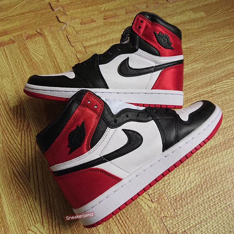 Air Jordan 1 Black Toe Satin Womens 3