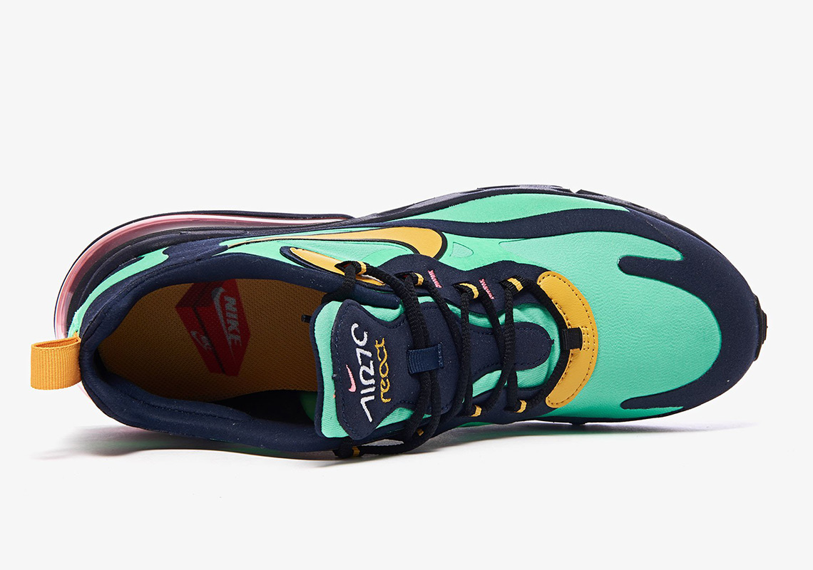 Nike Air Max 270 React Ao4971 300 Electro Green Yellow Ochre Obsidian 4