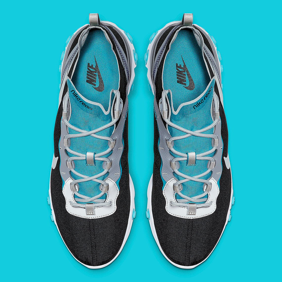 Nike React Element 55 Black Silver Turquoise Bv1507 001 2