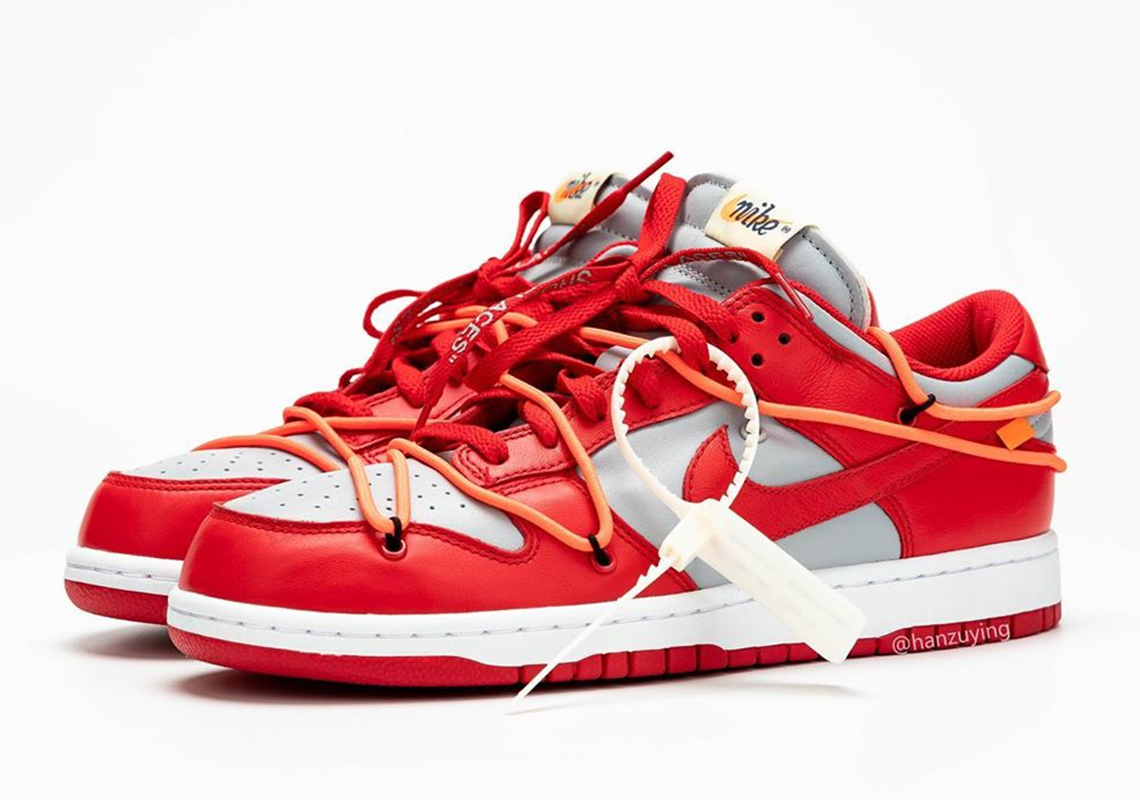 The Off-White x Nike Dunk Low Will Release In "University Red"