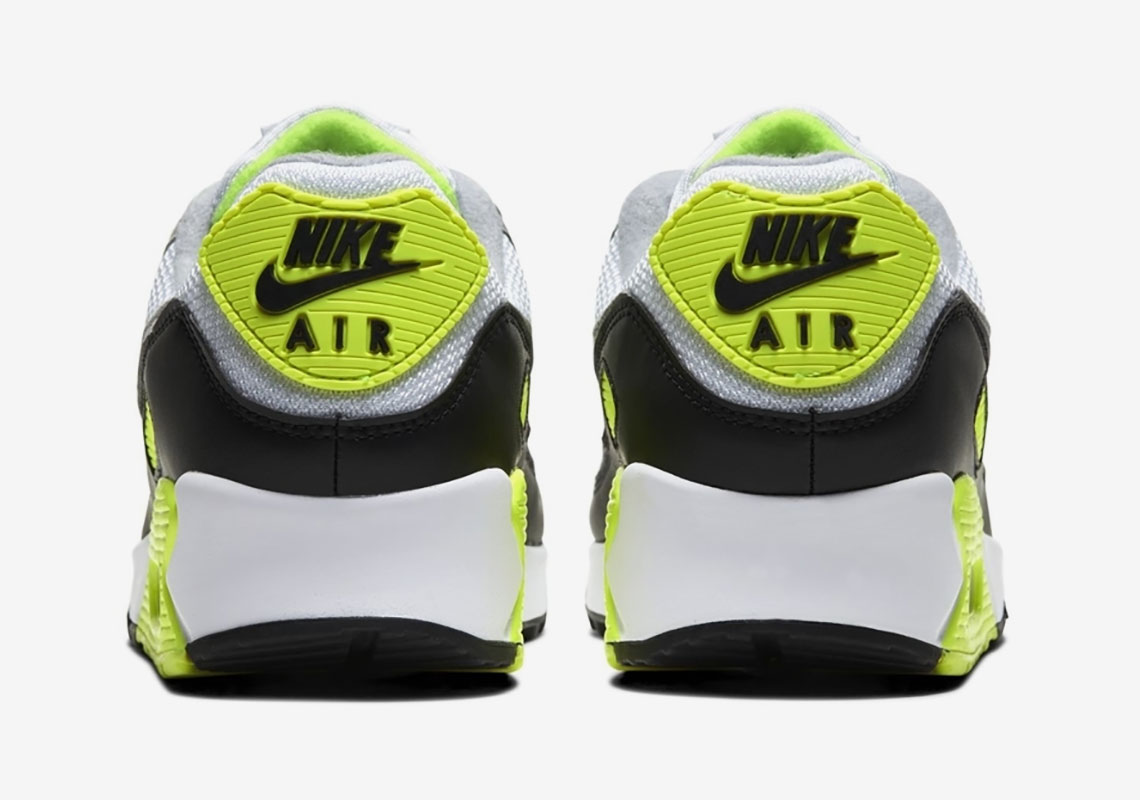 Nike Air Max 90 White Particle Grey Black Volt 6