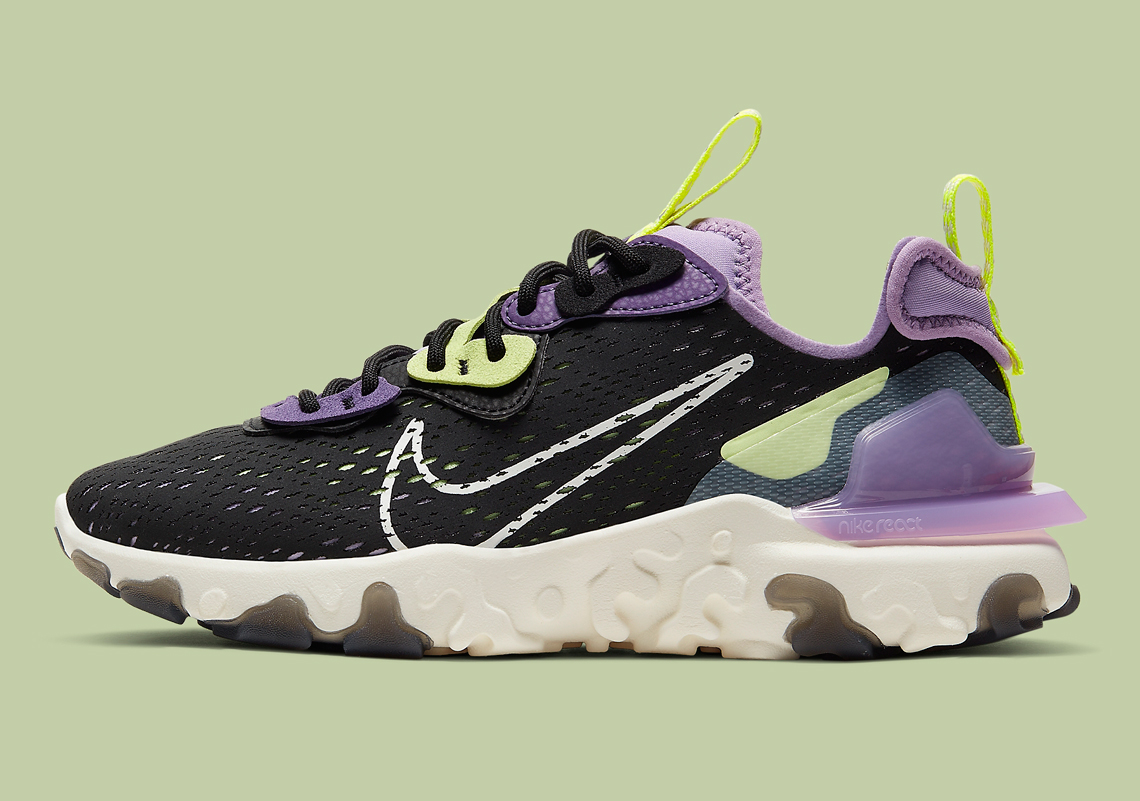 The Nike React Vision Gets A Makeover In Black, Purple, and "Barely Volt"