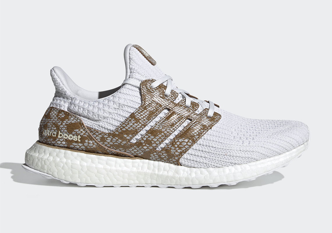 Brown Snakeskin Wraps The adidas Ultra Boost Heel And Cage