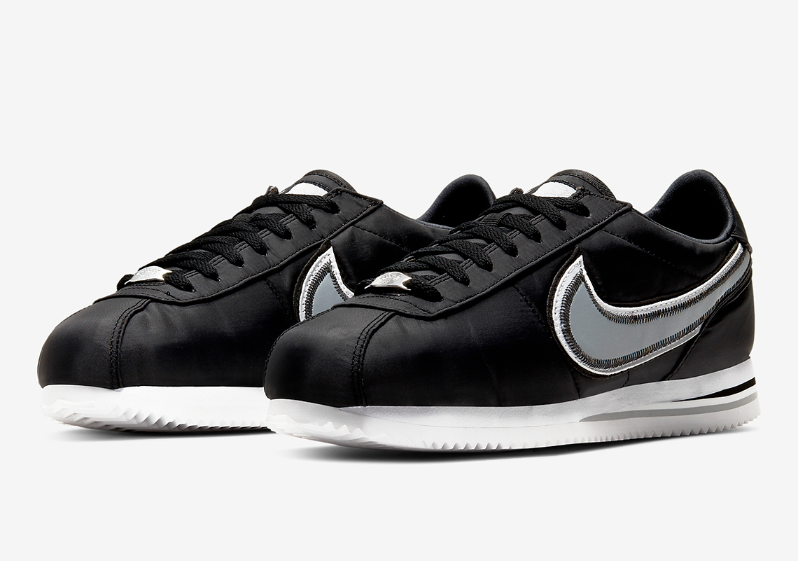 Nike Adds Contrast Stitching To A Black And White Cortez