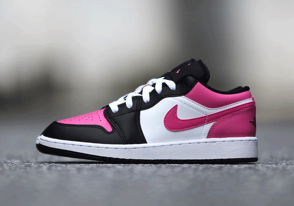 Air Jordan 1 Low Kids Pink Black White 2