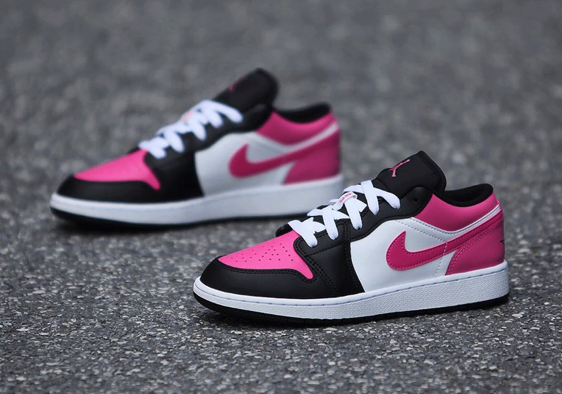 Air Jordan 1 Low Kids Pink Black White 7