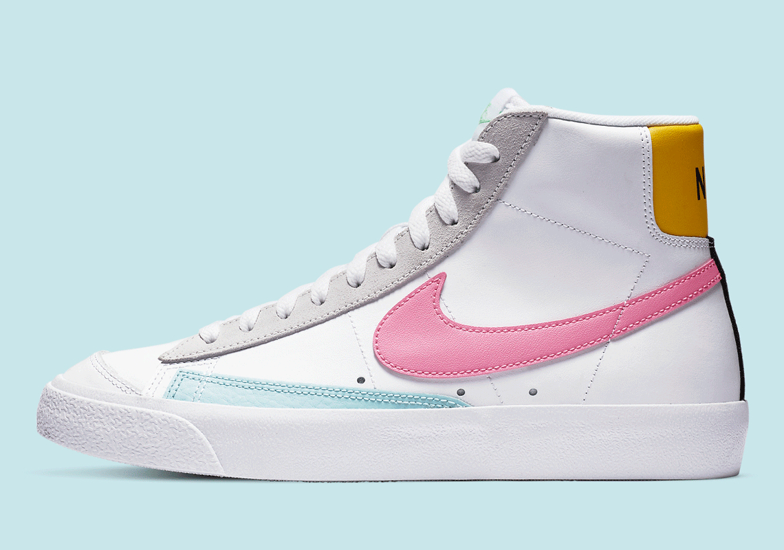 The Nike Blazer Mid '77 Gets Pastel Accents On A White Leather Base