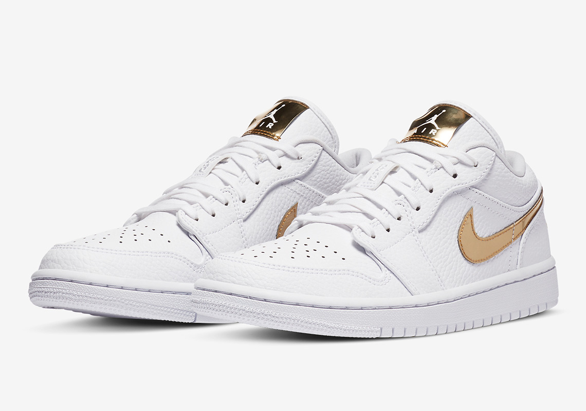 The Air Jordan 1 Low "White/Metallic Gold" Restocked On Nike