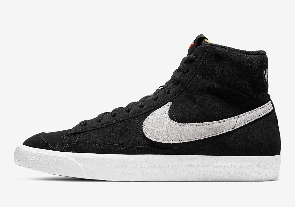 The Nike Blazer Mid '77 Combines Black Suede With Photon Dust Swooshes