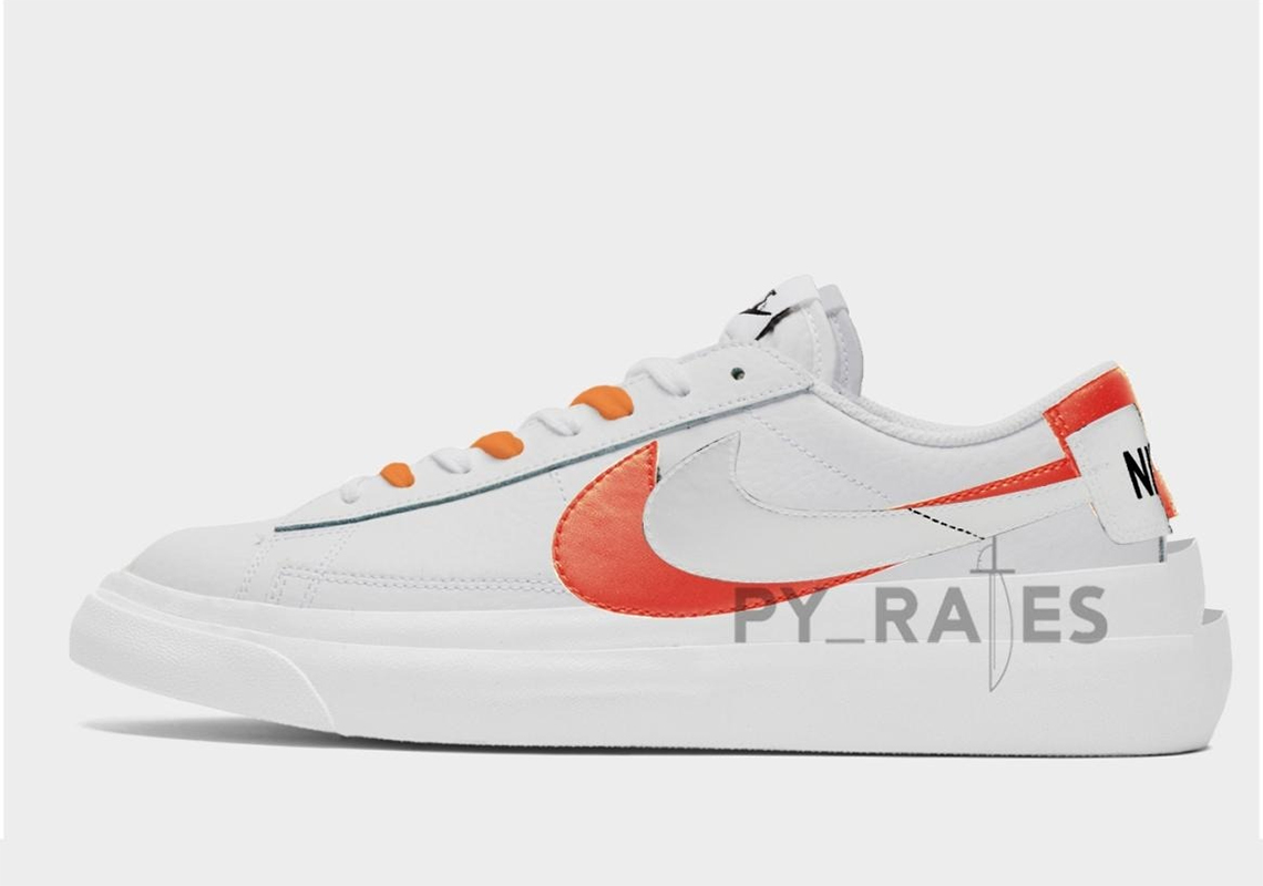 Sacai Nike Blazer Low White Orange Release Info 1