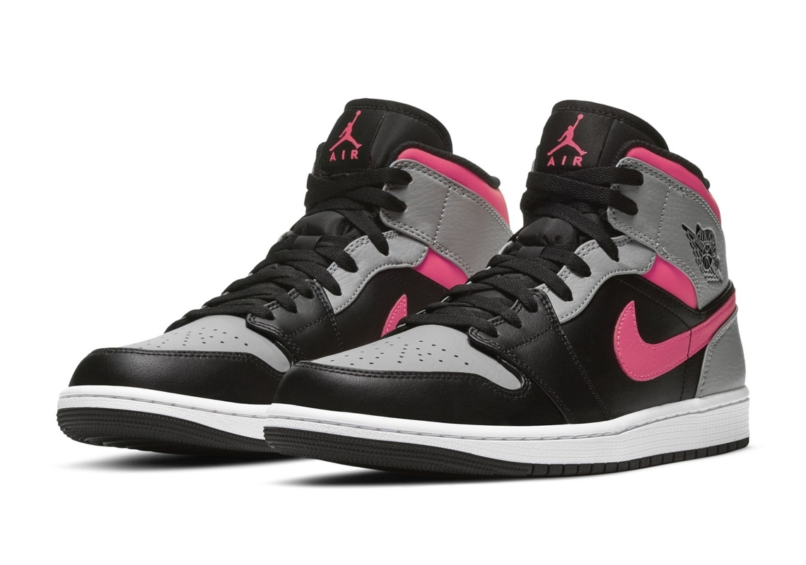 Air Jordan 1 Mid Shadow Pink Black 1