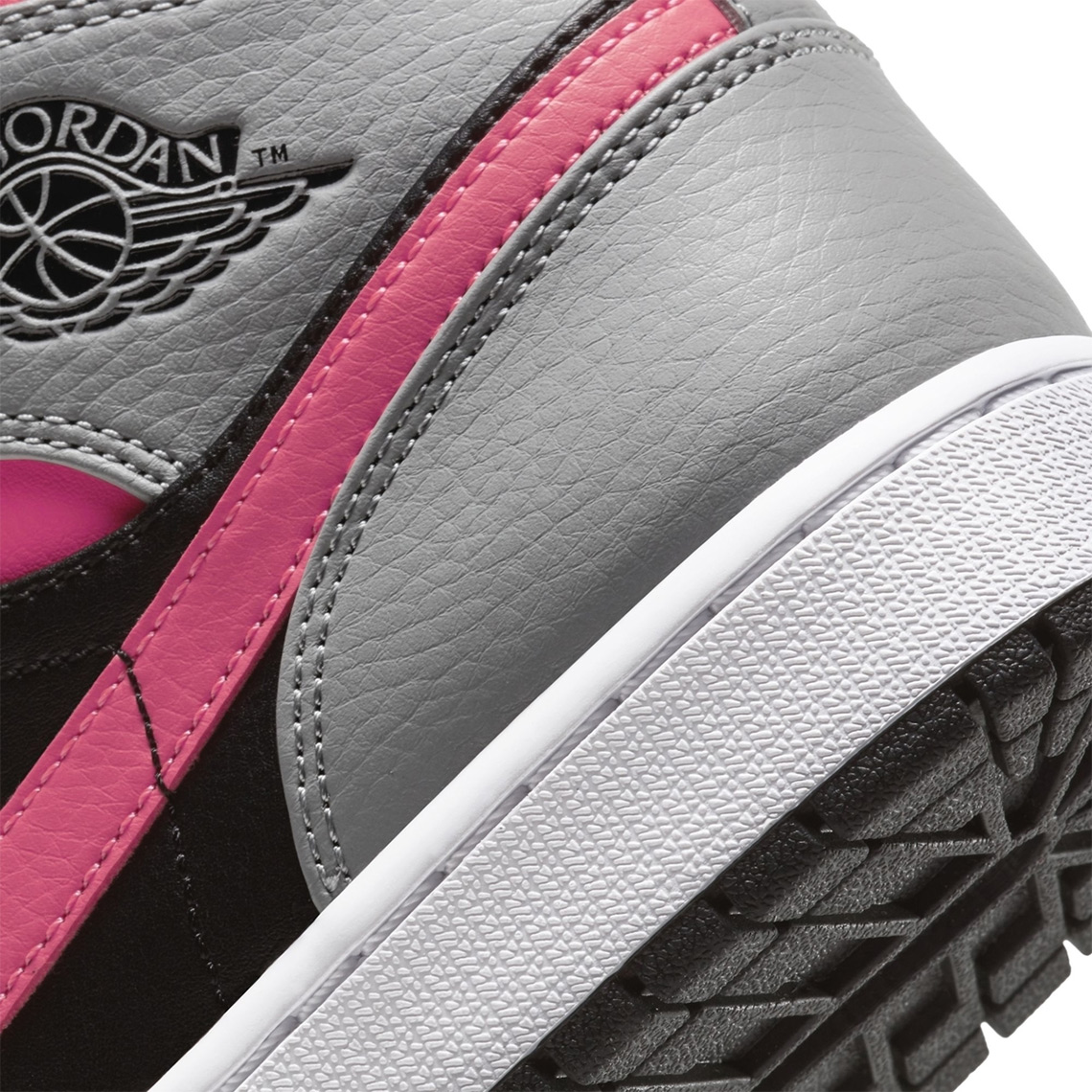 Air Jordan 1 Mid Shadow Pink Black 7