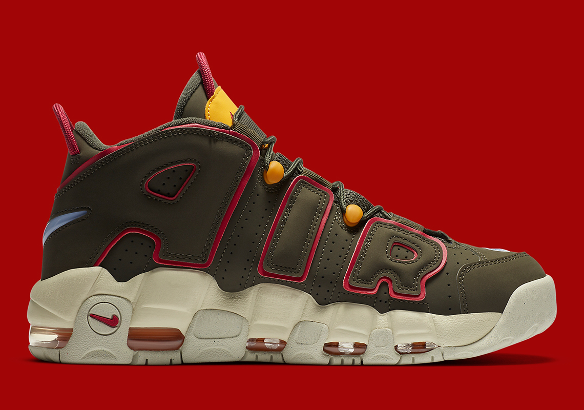 Nike Air More Uptempo Cargo Khaki Red Sail Dh0622 300 7