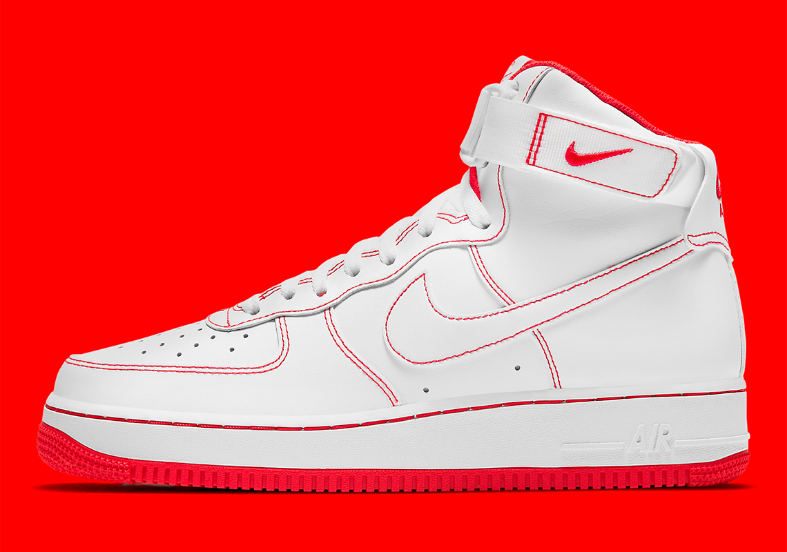 Nike Air Force 1 High White Red Cv1753 100 1