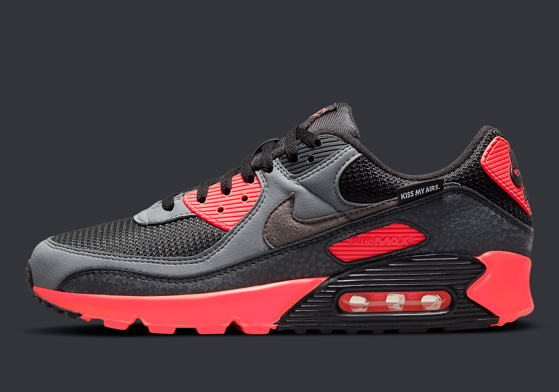 The Nike Air Max 90 "Kiss My Airs" Goes Bold With "Laser Crimson" Accents
