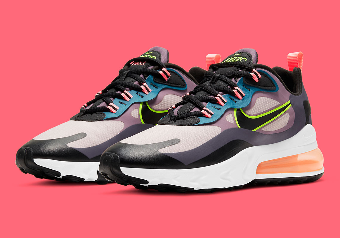 The Women's Nike Air Max 270 React "Violet Dust" Contrasts Muted Tones With Hits Of Neon