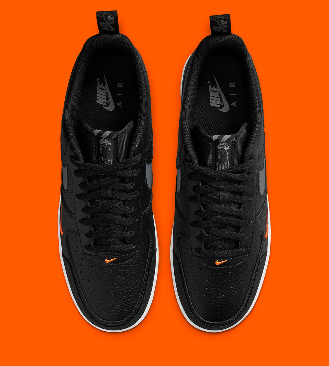 Nike Air Force 1 Black Orange Reflective Dj6887 001 4