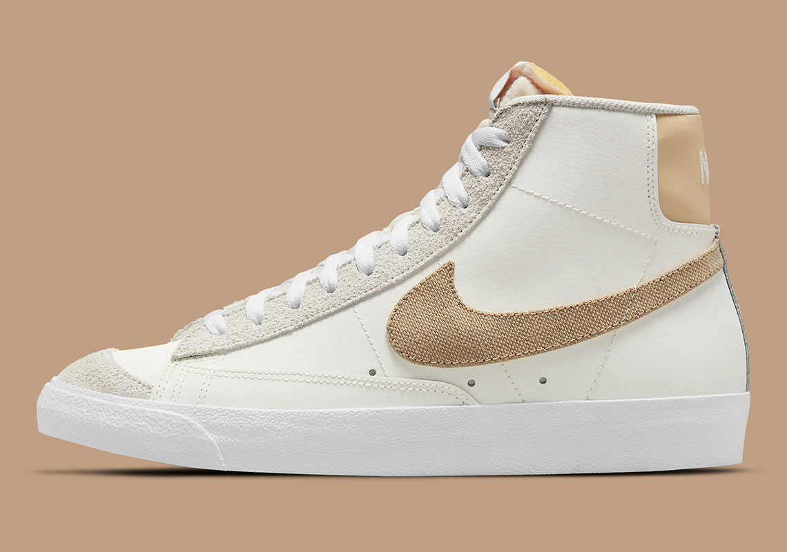 Nike Blazer Mid 77 Canvas White Tan Dh4106 100 4