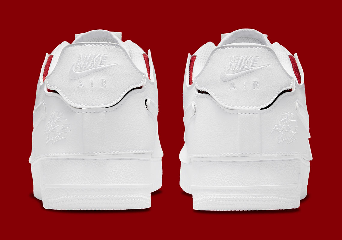 Nike Air Force 1 1 White Red Dc9895 100 4