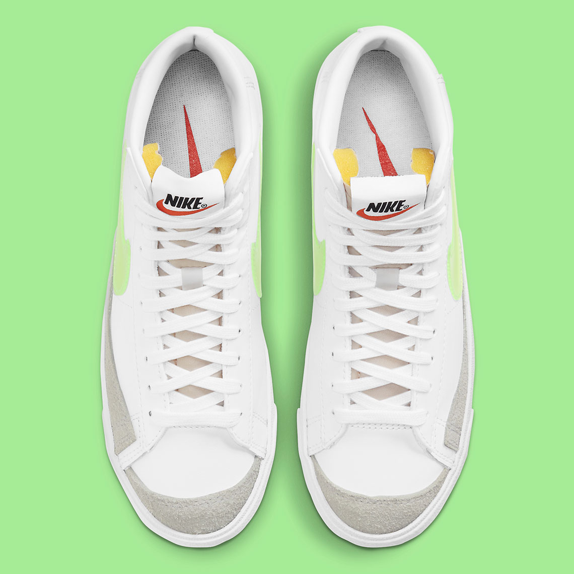 Nike Blazer Mid 77 Wmns White Orange Black Volt Dj3050 100 6