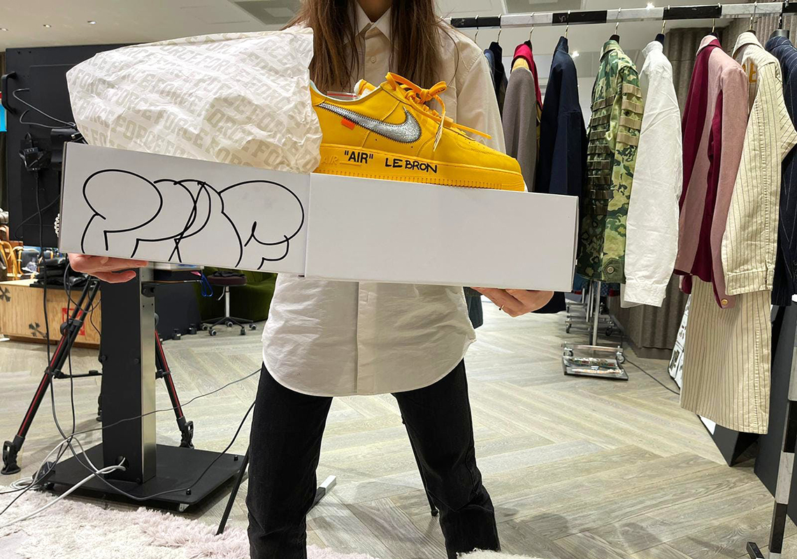 Off White Nike Air Force 1 Yellow Lebron James 4