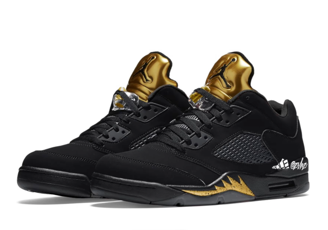 A "Black/Metallic Gold" Air Jordan 5 Low Is Set To Release In May