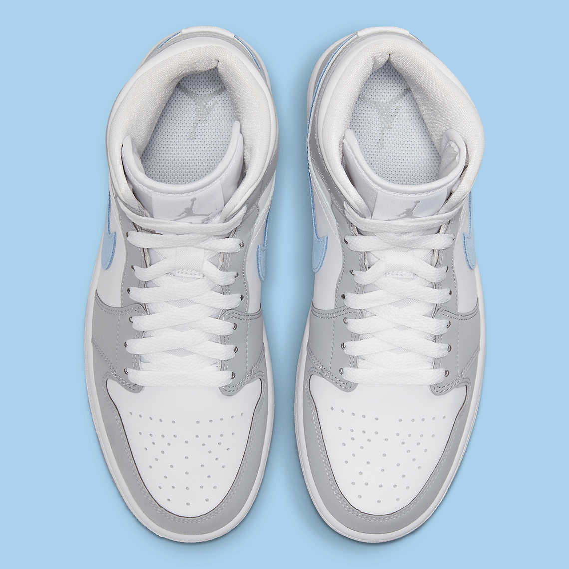 Air Jordan 1 Mid Womens Grey White Blue Bq6472 105 8