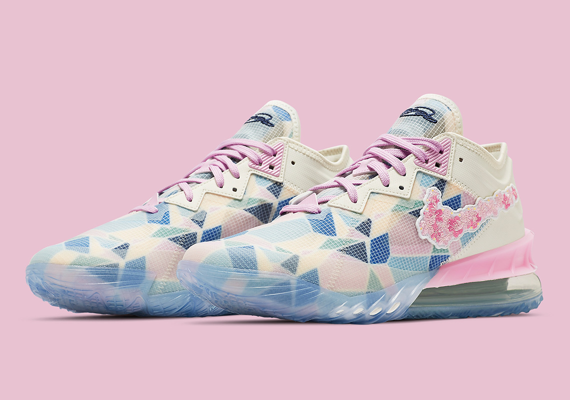 Official Images Of The atmos x Nike LeBron 18 Low "Sakura"