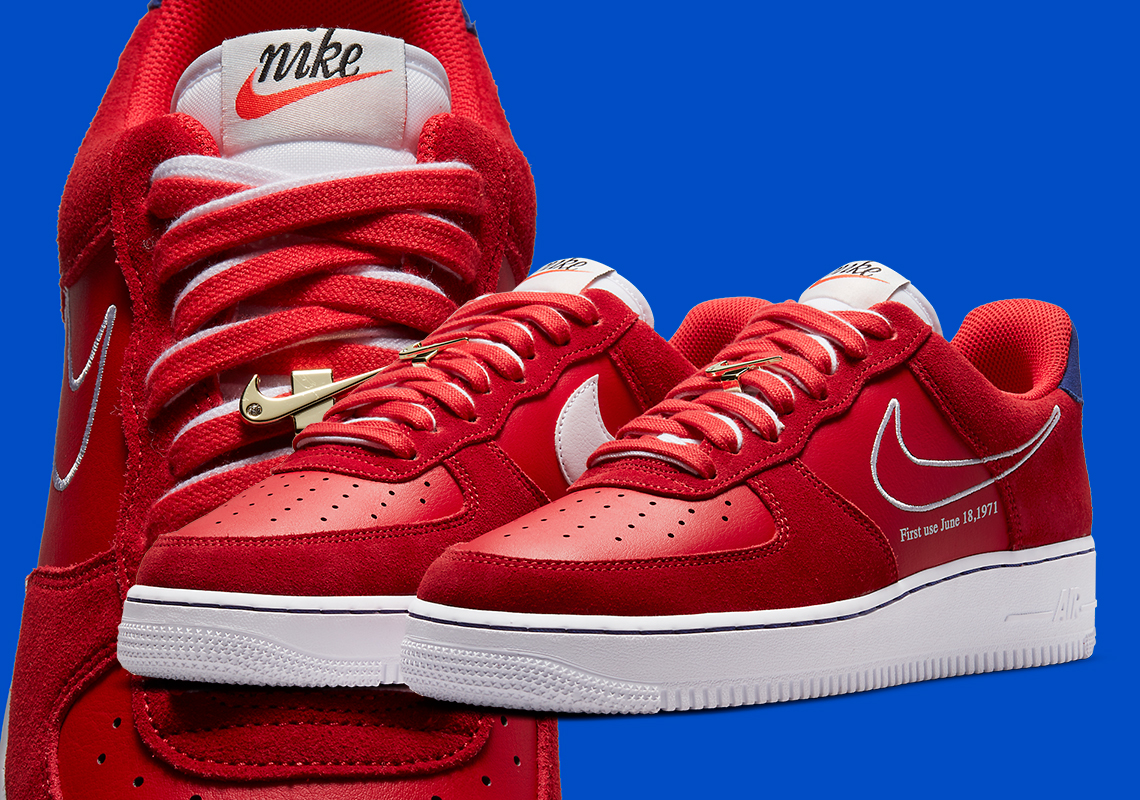 Nike Air Force 1 Low "First Use" Features Double Lacing And Gold Swoosh Accessory