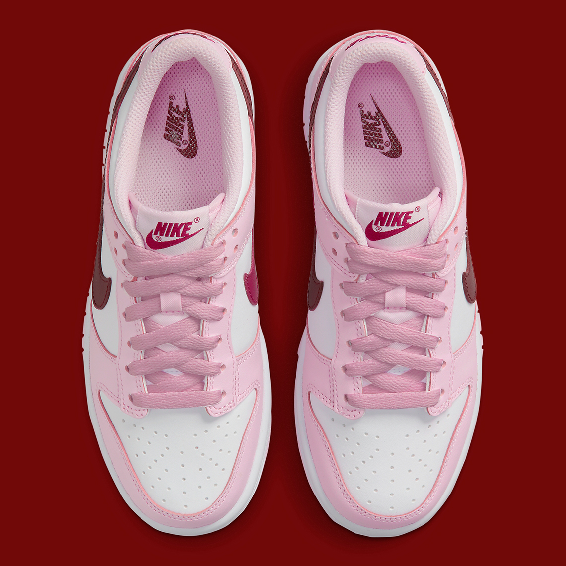 Nke Dunk Low Gs Pink Red White Cw1590 601 8