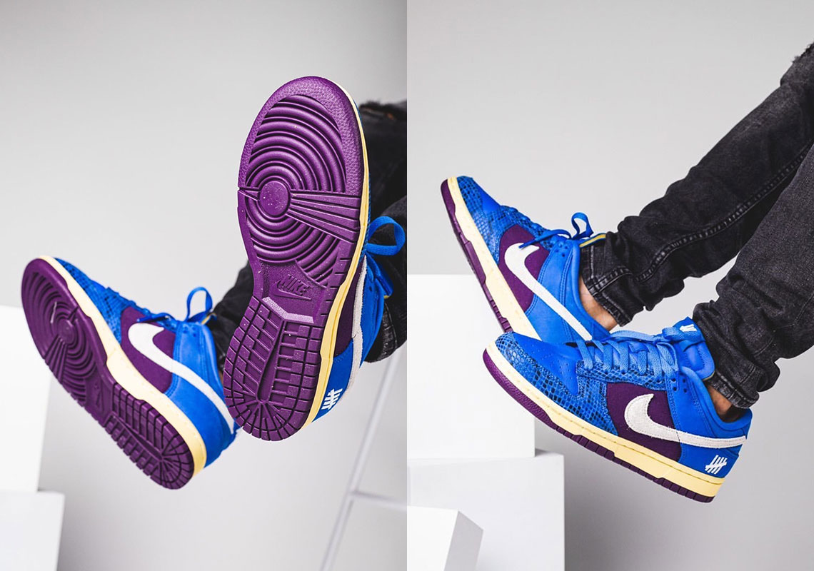 Undefeated Nike Dunk Low Blue Snakeskin 1