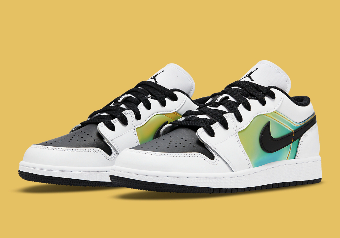 This Kid’s Air Jordan 1 Low Features Colorful Mismatched Panels