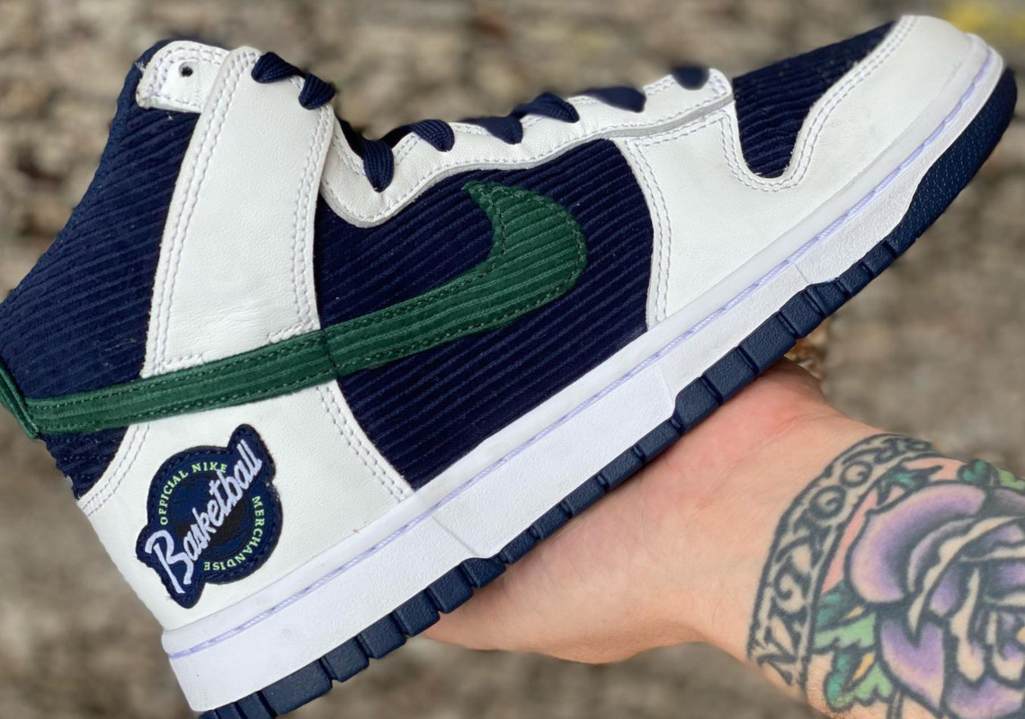 Corduroy Construction Covers The Nike Dunk High "Official Basketball"