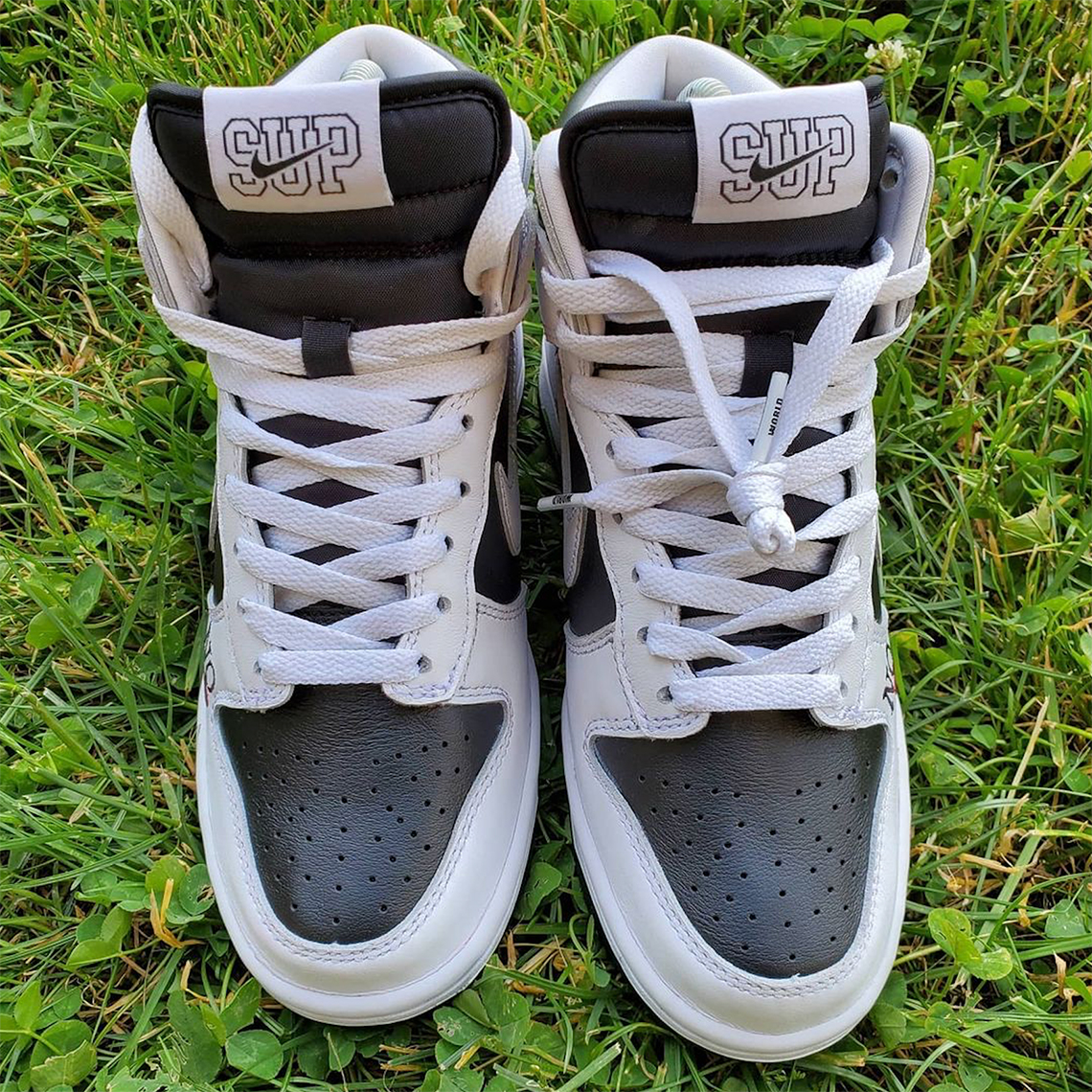 Supreme Nike Dunk High White Black 2021 9