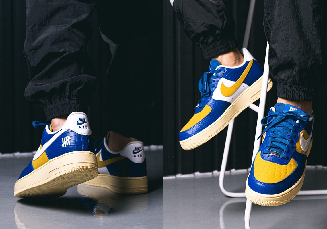 Undefeated Nike Air Force 1 Low Croc Blue Yellow 2