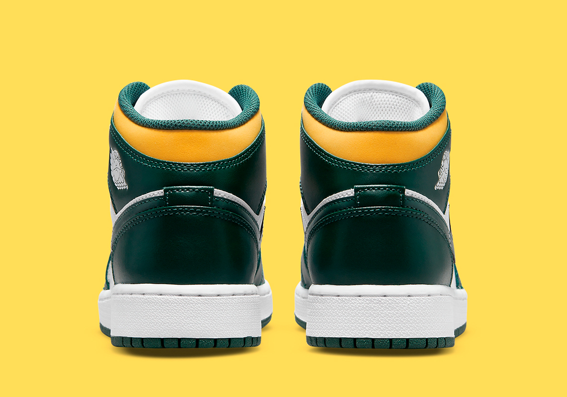 Air Jordan 1 Mid Green Yellow 554725 371 6