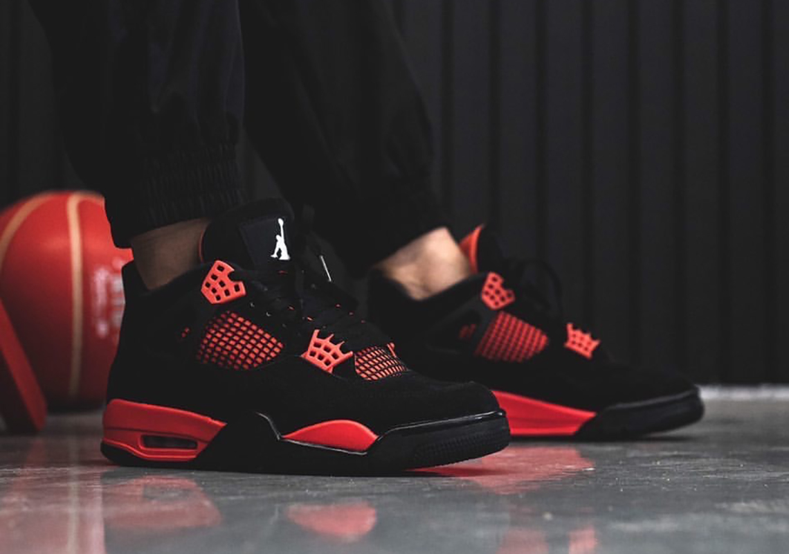 On Foot Look At The Air Jordan 4 “Red Thunder”