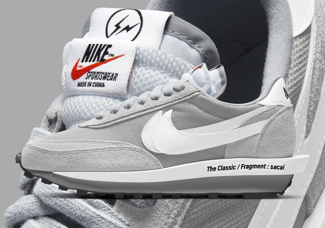 Official Images Of The fragment x sacai x Nike LDWaffle In Grey