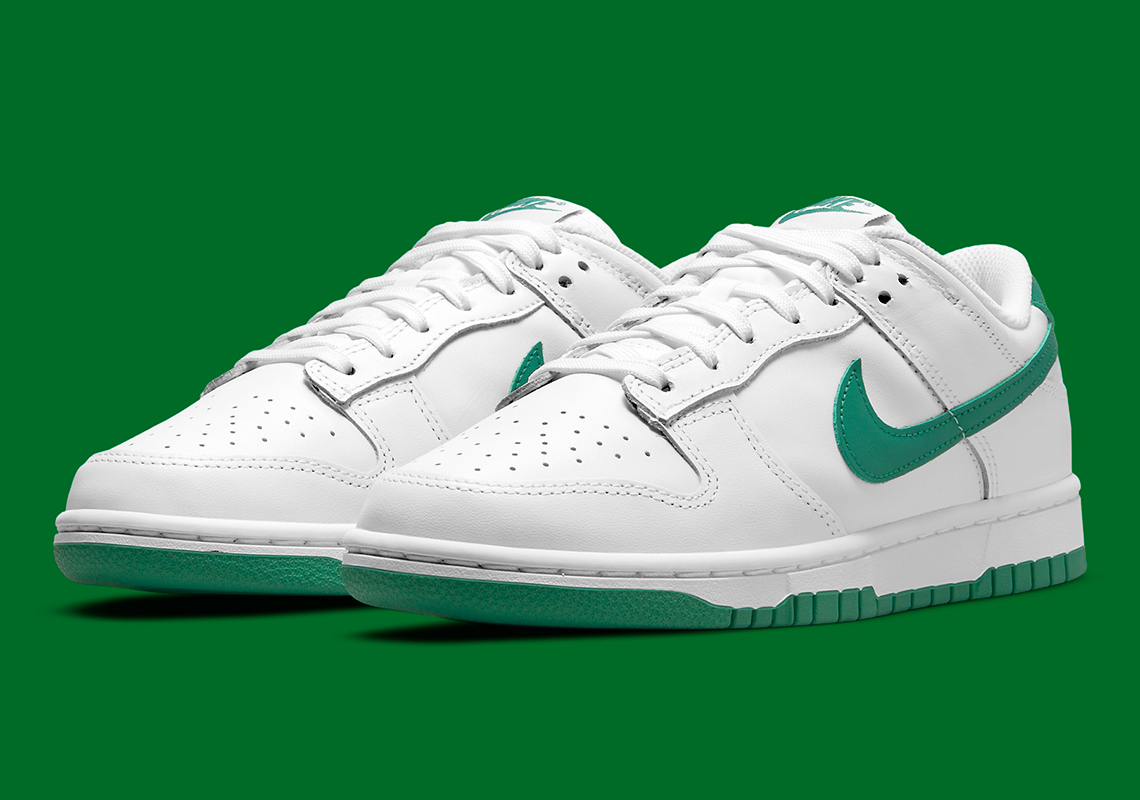 The Nike Dunk Low Keeps It Simple In White And Green
