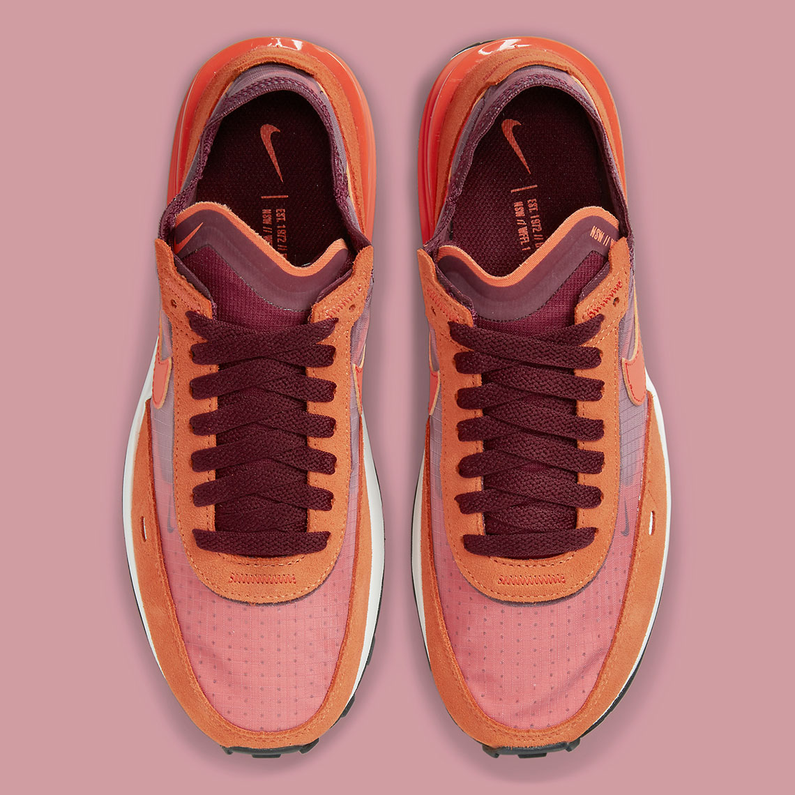 Nike Waffle One Dark Beetroot Orange Sport Spice Black Dn4696 600 4