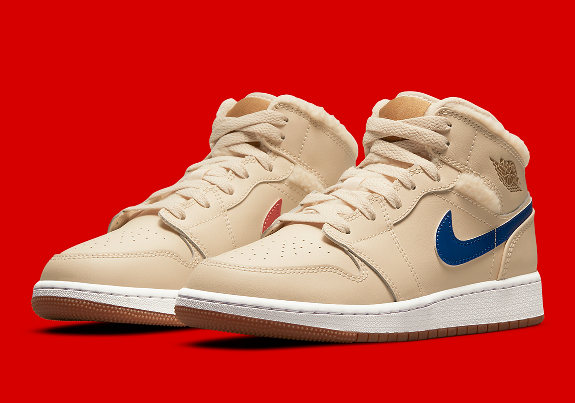 Plush Fleece Lines This Upcoming Air Jordan 1 Mid With Mix-And-Match Swooshes
