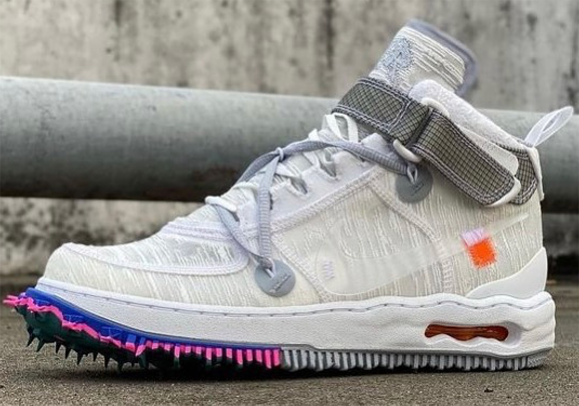 Off White Nike Air Force 1 Mid White Grey 3
