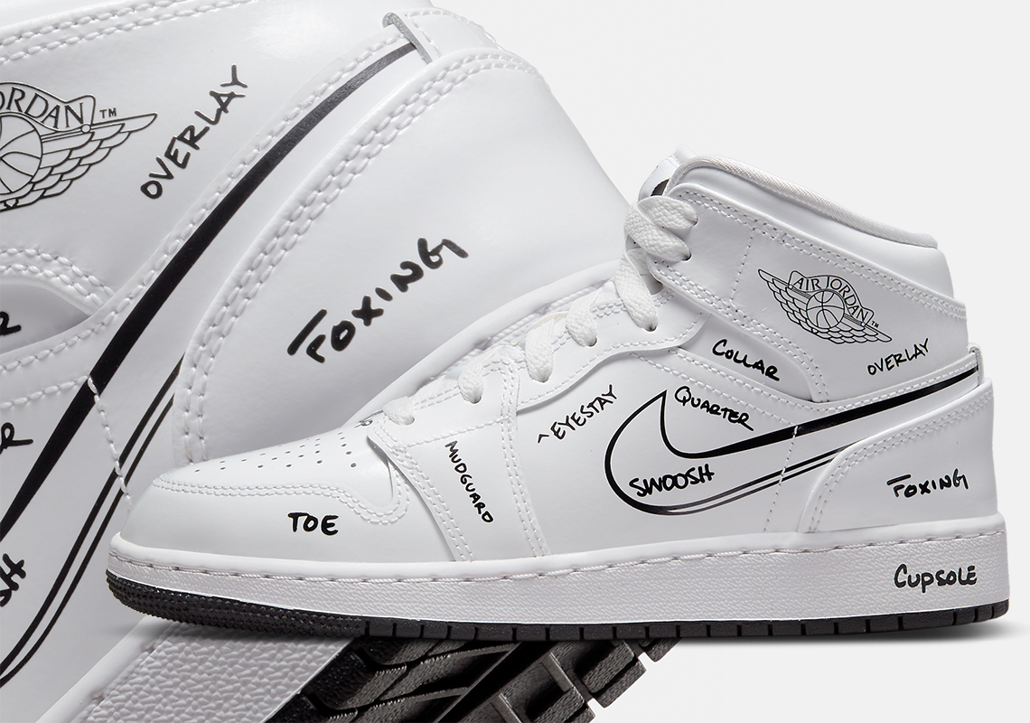This Kids' Air Jordan 1 Mid Brings Back The "Schematic" Theme