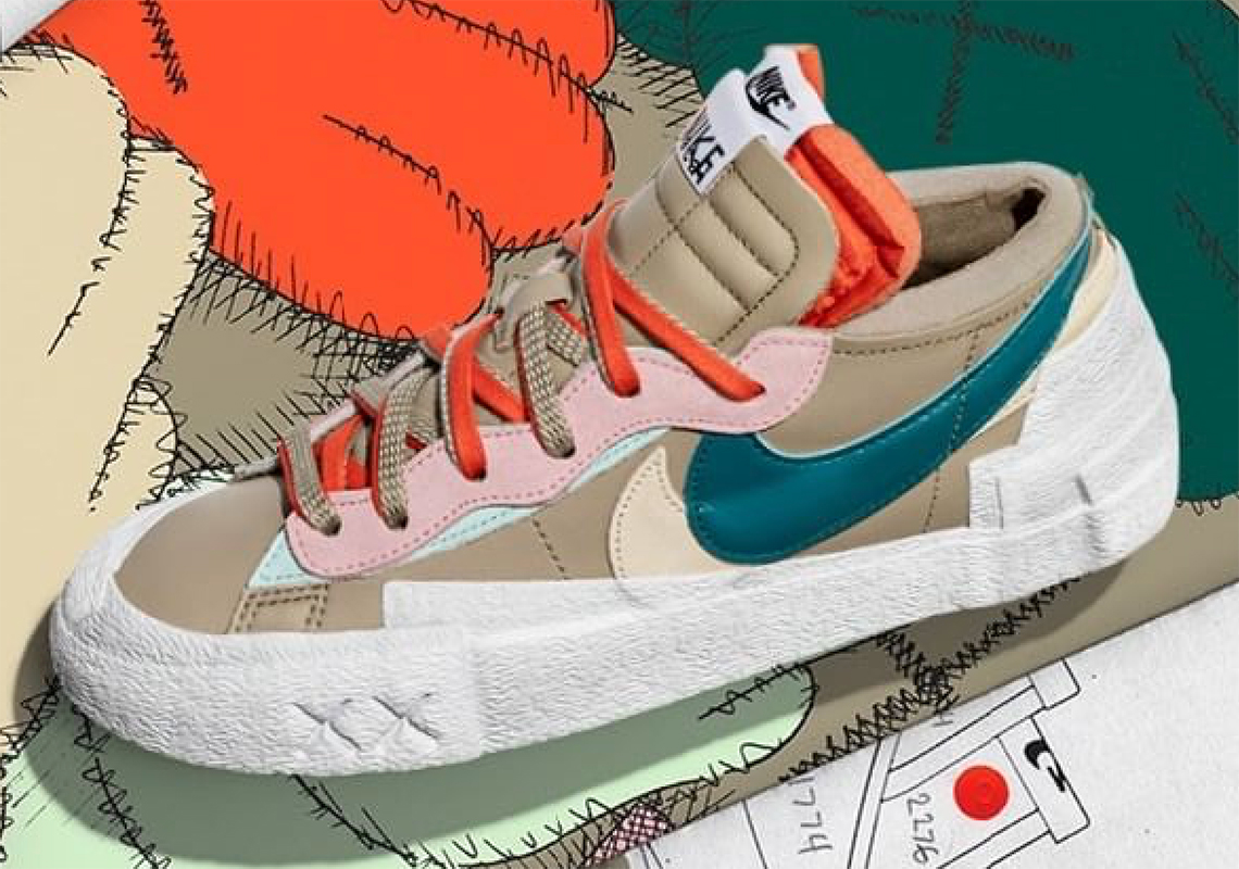 Fourth "Reed" Colorway Of The sacai x Kaws x Nike Blazer Low Revealed; Release Dates Announces