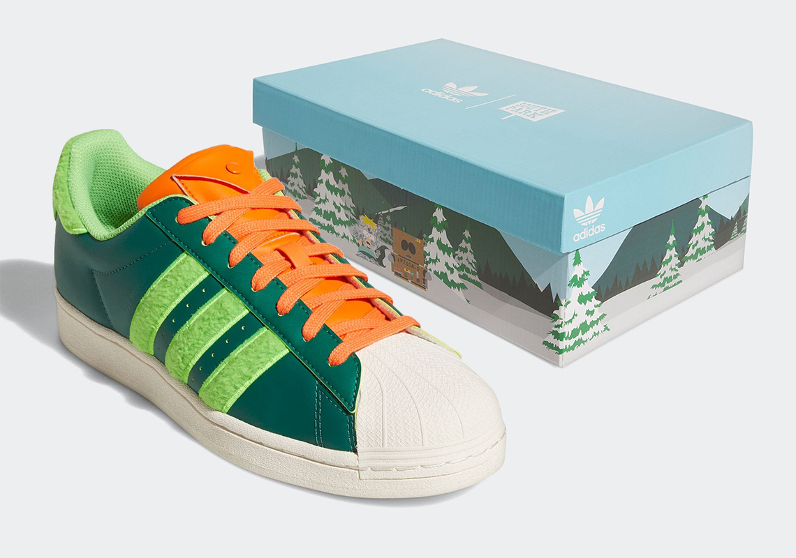 Kyle Broflovski's South Park x adidas Superstar Mirrors The Redhead's Signature Outfit