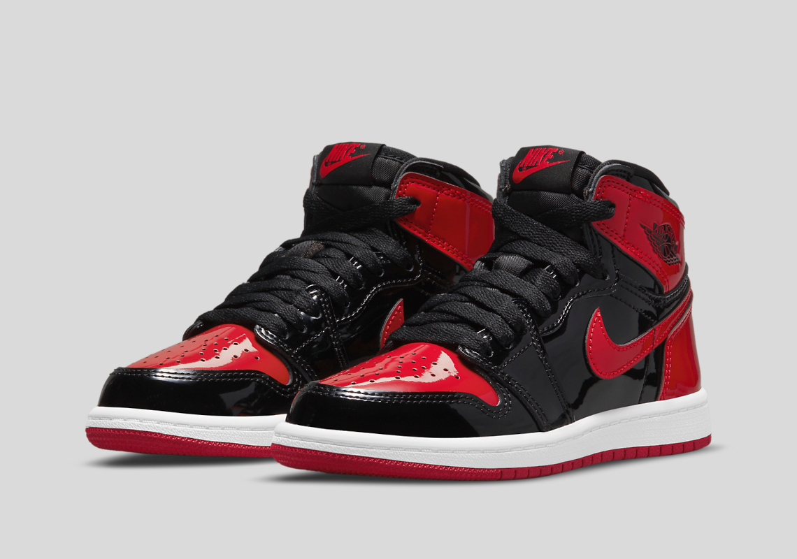 Air Jordan 1 Retro High Og Patent Bred Kids 5