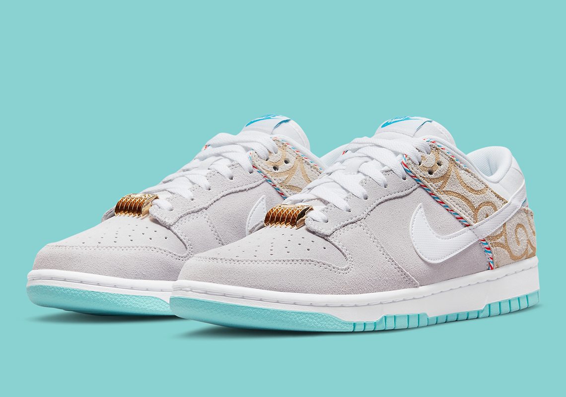 Official Images Of The Nike Dunk Low “Barber Shop” In Grey