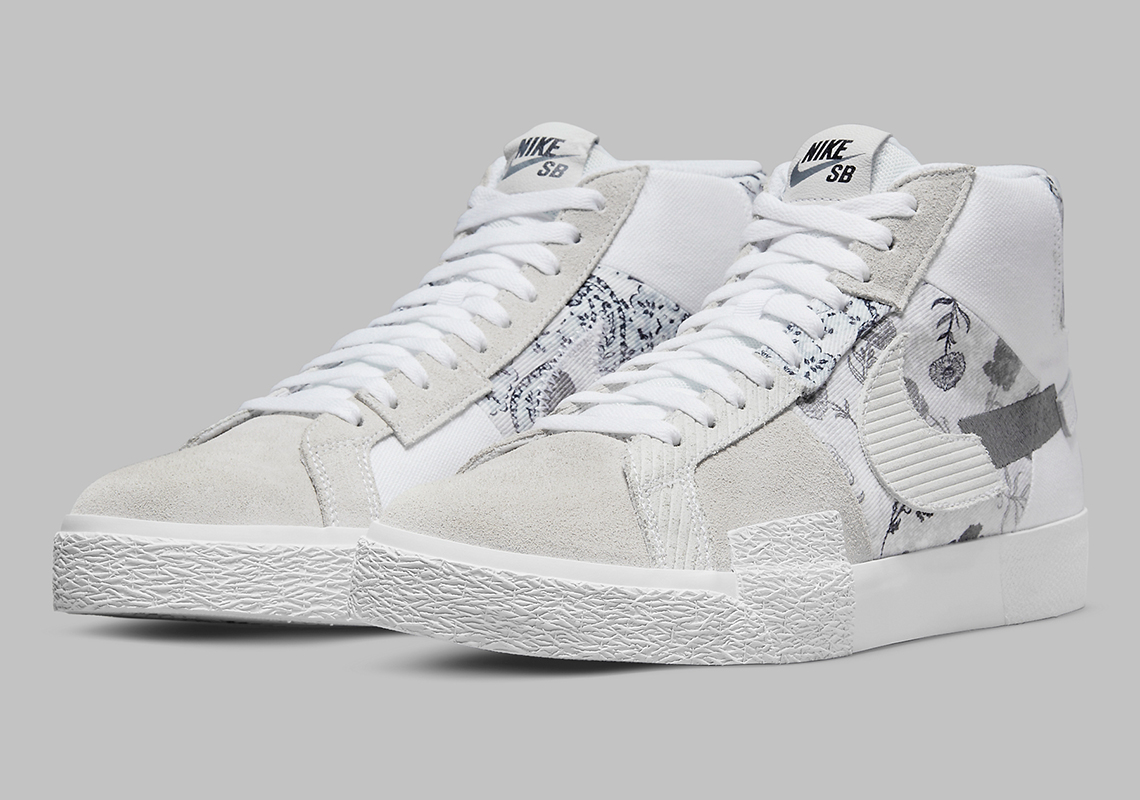 Floral Bandana Patterns Appear On The Nike SB Blazer Mid Edge